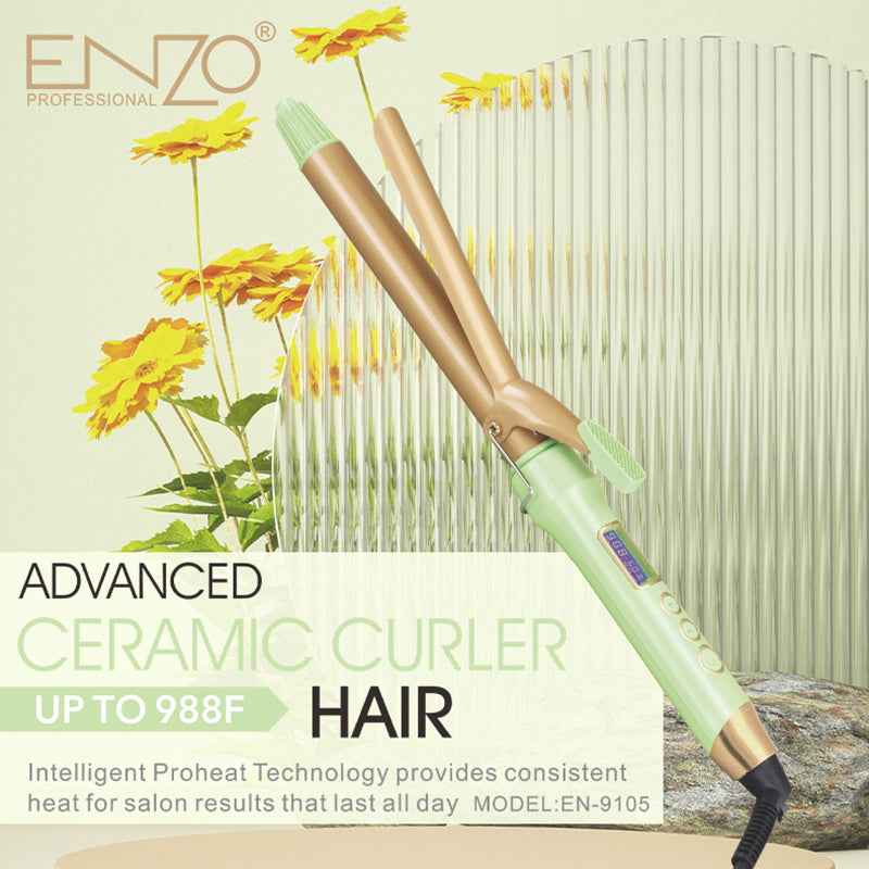 ENZO EN-9105 - Profesionalni LCD Uvijač za Kosu s Dugom Keramičko-Titanium Cijevi